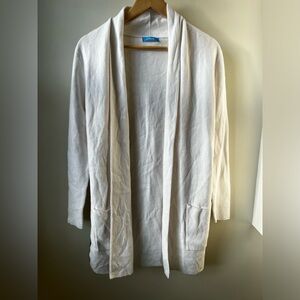 BURGESS Travel Coat‎ Open Front Cardigan Sweater Cotton Cashmere Cozy Long XS